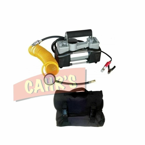 Compresor De Aire 12V Metalico Para Auto Doble Cilindro