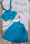 Vestido Azul Acetinado ME - comprar online
