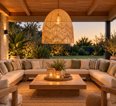 LAMPARA MARFIL DE RATTAN D70XA70