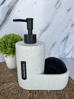 DISPENSER JABON NEW YORK C/ESPONJA BLANCO en internet