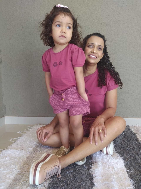 Short terra cota infantil feminino