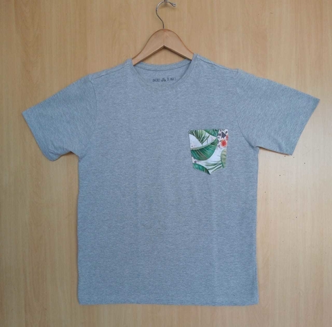 T-shirt com detalhes Print flower adulto masculino/ cor: cinza