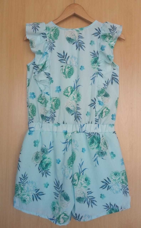 Macaquito infantil Júlia tecido sedinha azul ( tecido estampado)