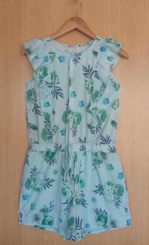 Macaquito adulto Júlia tecido sedinha azul ( tecido estampado)