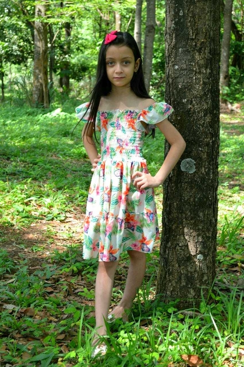 Vestido estampado borboletas Paula filha