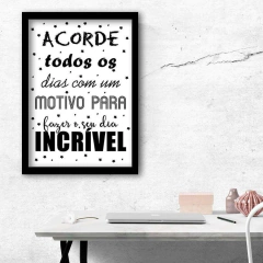 Quadro Acorde Todos os Dias com um Motivo