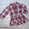 Mimo - vestido estilo camisa escocesa de invierno con detalle de volados en pechera - talle 1 año