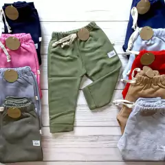 Naranjo pantalón frisa con puño y cordón - 4259 en internet