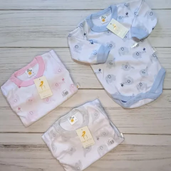 Naranjo body francés manga larga estampado elefantitos - 1620 - Soy Mamá Mayorista