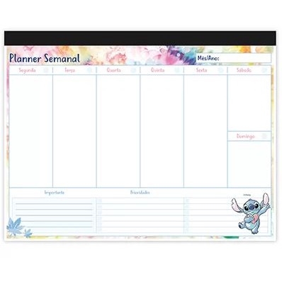 Bloco Planner Semanal Stitch - Spiral