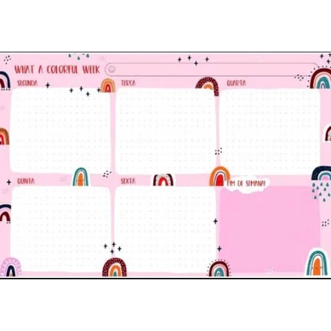 Bloco Planner Semanal Rainbow