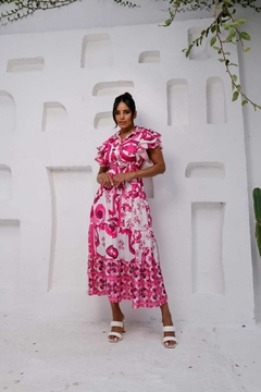 Vestido Maxi Mídi Crepe Duna Pink-Cristina - comprar online