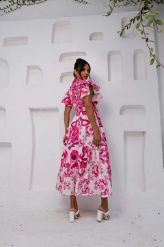 Vestido Maxi Mídi Crepe Duna Pink-Cristina - A Vitoriosa Moda Feminina Modesta 