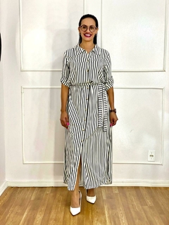 Imagem do Vestido Chemise Listrada Em Viscolinho - Isadora
