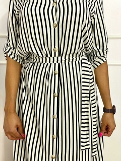 Vestido Chemise Listrada Em Viscolinho - Isadora - comprar online
