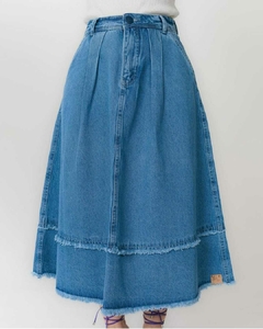 Saia Jeans Maxi Mídi Barra Destroyed - Helena - comprar online