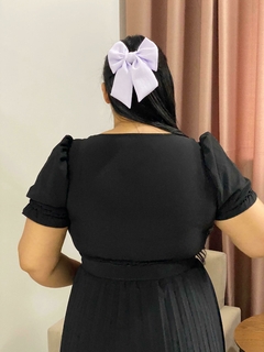 Vestido Preto Plissado - Paula - A Vitoriosa Moda Feminina Modesta 