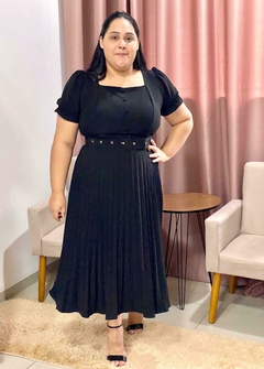 Imagem do Vestido Preto Plissado - Paula