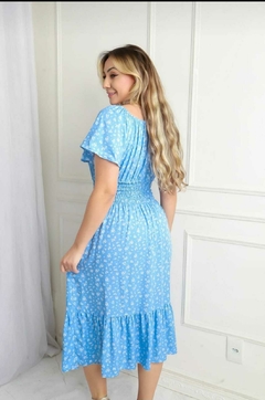Vestido Ciganinha Azul Bebê Mini Floral Manga Flare - Luana na internet