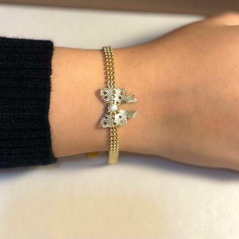 Pulseira laço banhada a ouro 18k - comprar online