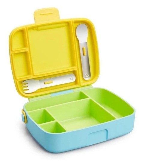 Lancheira Bento Box Com Talheres Munchkin - AZUL