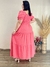 Vestido Longo Plus Size Manga Princesa Duna Pipoca Mavie - loja online
