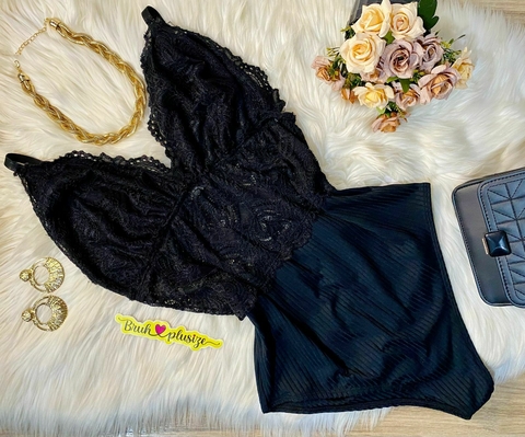 Body Plus Size de Renda Alça Regulável G1 Veste do 42 ao 48 Lara