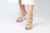 Sandalia leafy salto fino liso metalizado