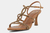 Sandalia leafy salto fino médio - Caramelo - comprar online