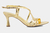 Sandalia leafy salto fino liso metalizado