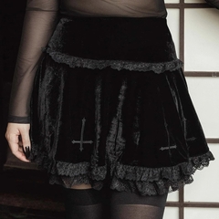 Cinto punk de retalhos vermelho xadrez saia goth vintage sexy jk a line saia plissada alta espera mini saia harajuku grunge y2k - Krevelfow - Moda Aesthetic Kawaii Alternativa E-girl