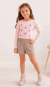 Conjunto Infantil de Blusa e Short em Malha Veludo Kukie - comprar online