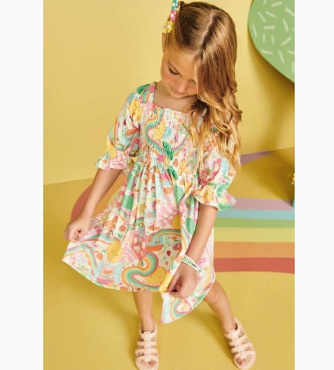 Vestido Infantil Kukie Alecrim Em Malha Fresh