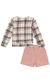 Conjunto de blusão em pelo e Short em moletom kukie