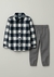 Conjunto Camisa em Flanela Xadrez e Calça em Sarja Luc Boo