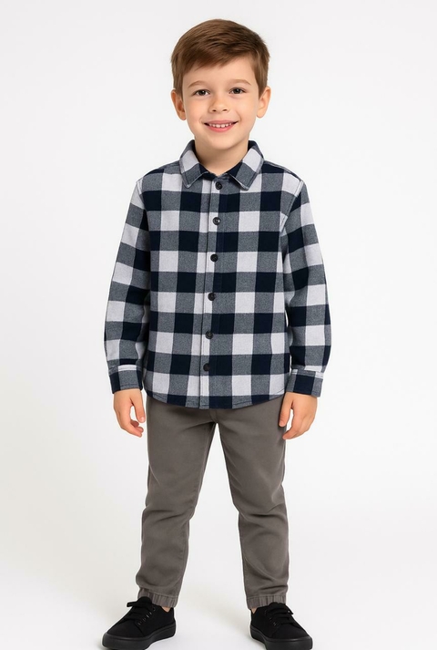 Conjunto Camisa em Flanela Xadrez e Calça em Sarja Luc Boo - comprar online