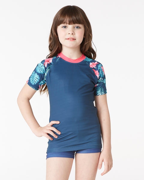 Remera Corta Filtro UV Flores - #4021