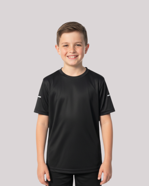 Remera Negra Running Niño - #4002 - comprar online