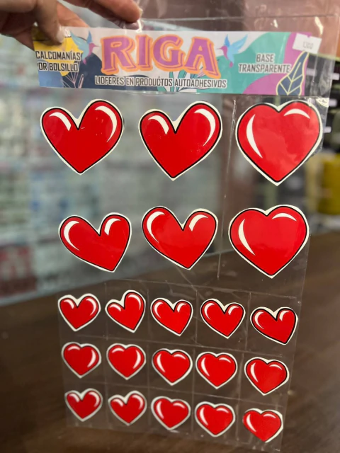 CORAZONES X21 CALCOMANIAS