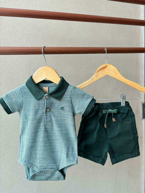 Conjunto Bebê Masculino Body Polo Luxo