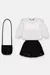Conjunto Infantil com Blusa e Saia com Bolsa (Off White) Up Baby - comprar online