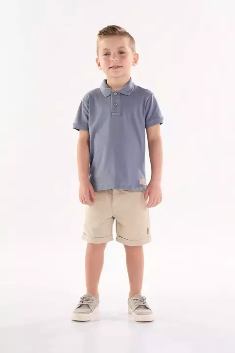 CONJUNTO CAMISA POLO PIQUET E BERMUDA UP BABY