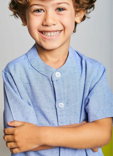 Camisa Infantil Menino Dia – Tam. 1 a 10 anos – Azul