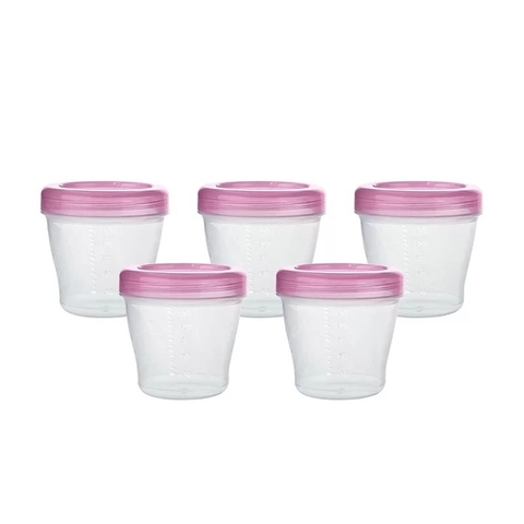 Kit Potes p/ Papinha KaBaby 150ml 5 Unidades Rosa