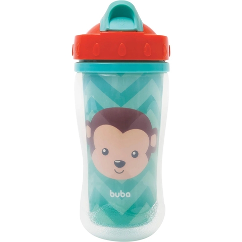 Copo Parede Dupla com Canudo – Animal Fun – Macaco