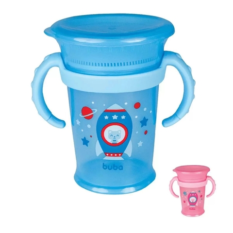 Copo de treinamento 360º alça removível foguete buba - comprar online