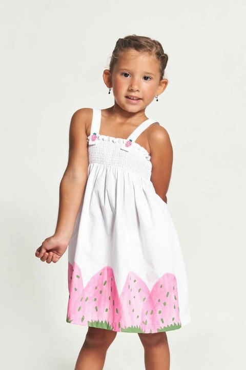 Vestido Infantil Estampa Moranguinho