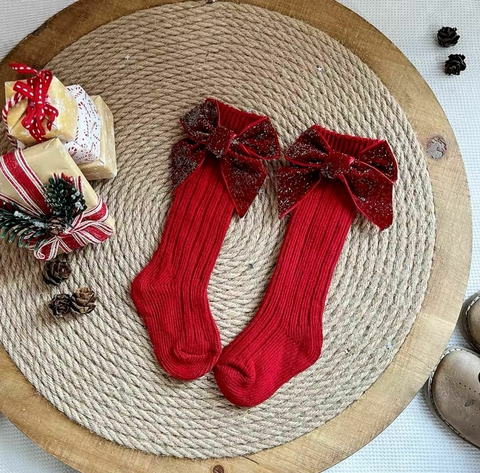 Meia 3/4 Brilhante Natalina