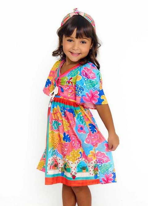 Vestido Infantil Estampa As Cores do Verão