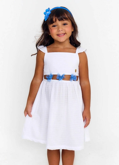 Vestido Infantil Estampa Borboblue